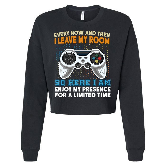 Funny Gamer Nerd Gaming Cropped Pullover Crew
