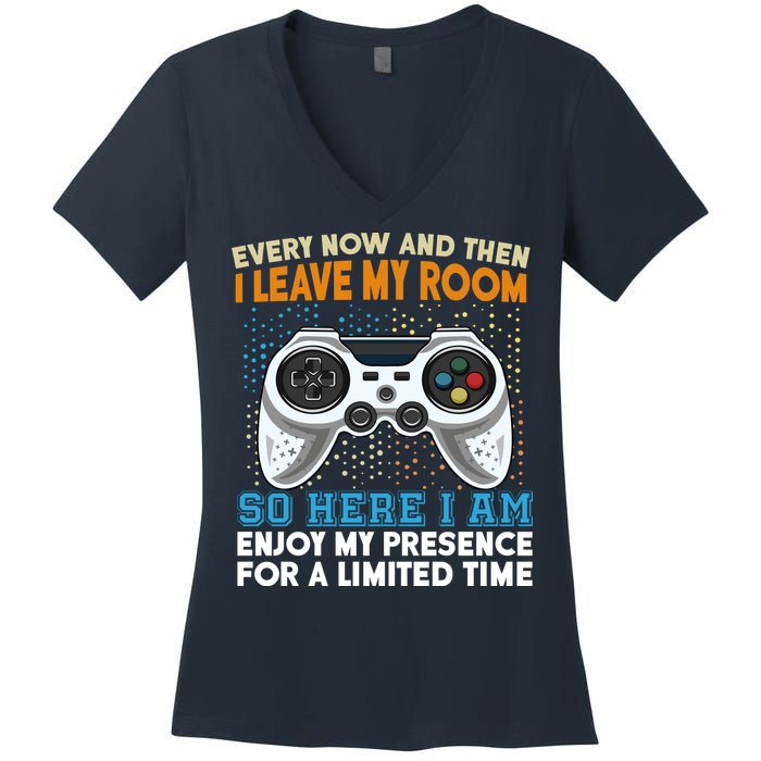 Funny Gamer Nerd Gaming Women's V-Neck T-Shirt