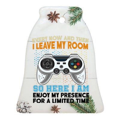 Funny Gamer Nerd Gaming Ceramic Bell Ornament