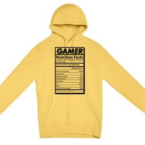 Funny Gamer Nutrition Facts Premium Pullover Hoodie