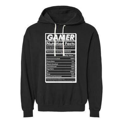 Funny Gamer Nutrition Facts Garment-Dyed Fleece Hoodie