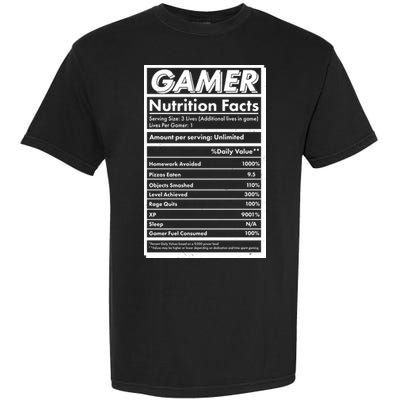 Funny Gamer Nutrition Facts Garment-Dyed Heavyweight T-Shirt