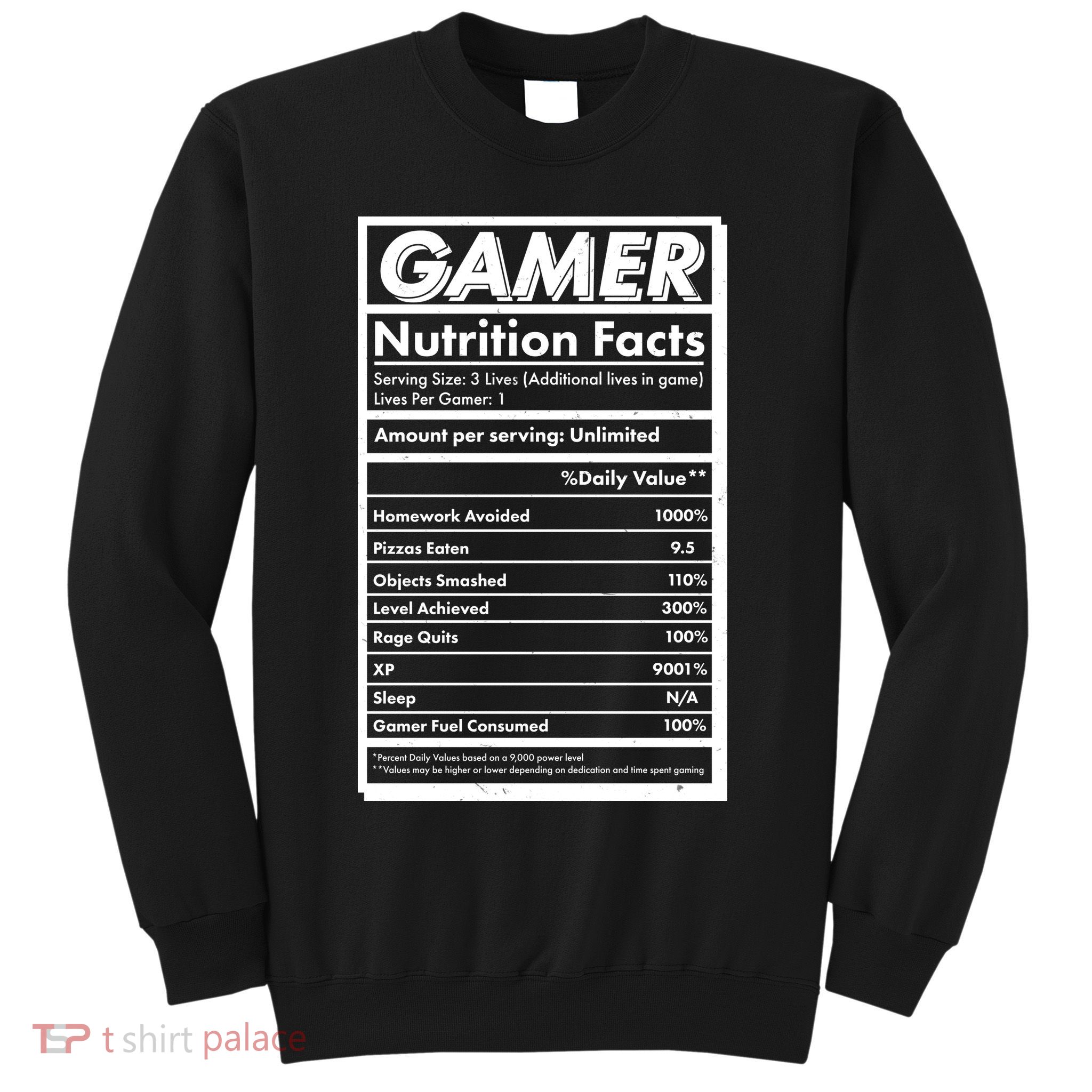 Funny Gamer Nutrition Facts Sweatshirt