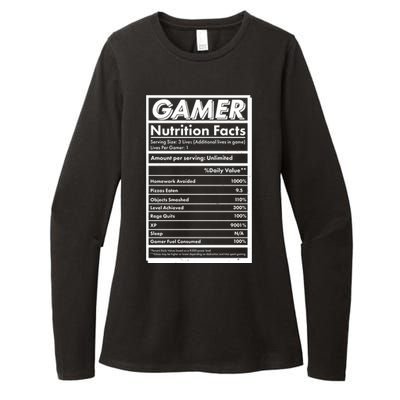 Funny Gamer Nutrition Facts Womens CVC Long Sleeve Shirt