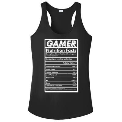 Funny Gamer Nutrition Facts Ladies PosiCharge Competitor Racerback Tank