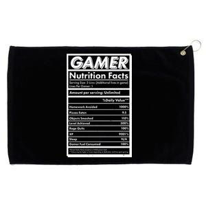 Funny Gamer Nutrition Facts Grommeted Golf Towel