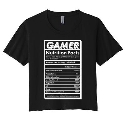 Funny Gamer Nutrition Facts Crop Top