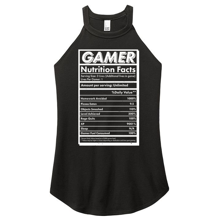 Funny Gamer Nutrition Facts Women's Perfect Tri Rocker Tank