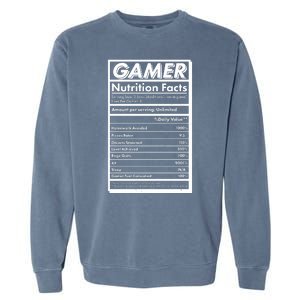 Funny Gamer Nutrition Facts Garment-Dyed Sweatshirt