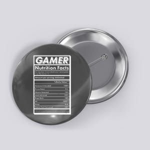 Funny Gamer Nutrition Facts Button