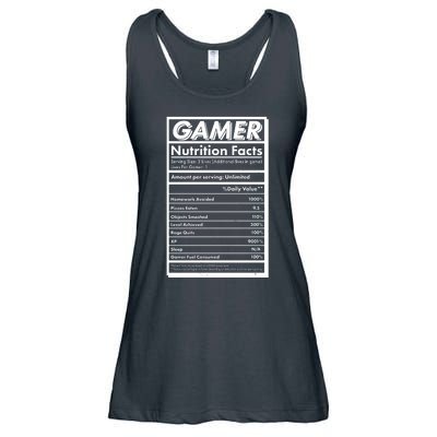 Funny Gamer Nutrition Facts Ladies Essential Flowy Tank