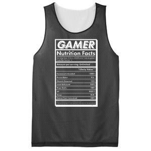 Funny Gamer Nutrition Facts Mesh Reversible Basketball Jersey Tank