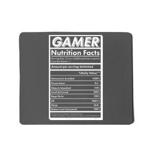 Funny Gamer Nutrition Facts Mousepad