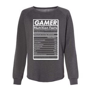 Funny Gamer Nutrition Facts Womens California Wash Sweatshirt