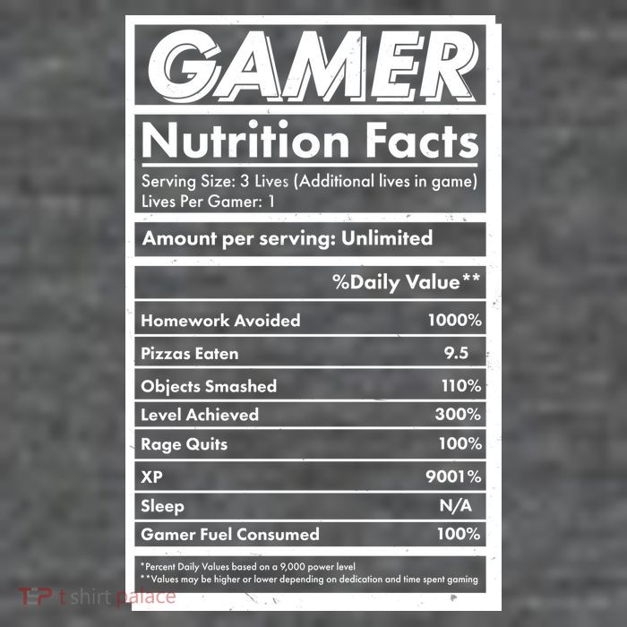 Funny Gamer Nutrition Facts Premium T-Shirt