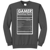 Funny Gamer Nutrition Facts Tall Sweatshirt