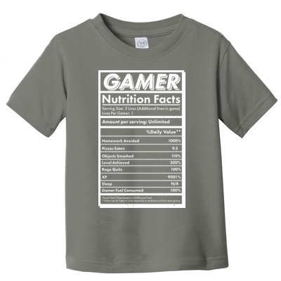 Funny Gamer Nutrition Facts Toddler T-Shirt