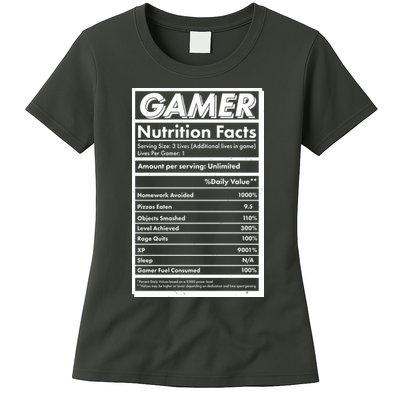 Funny Gamer Nutrition Facts Womens T-Shirt