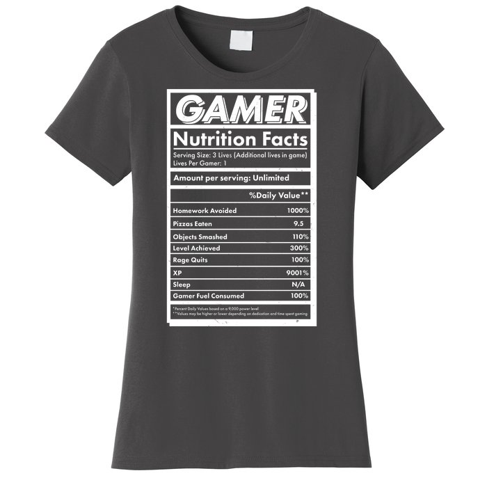 Funny Gamer Nutrition Facts Women's T-Shirt