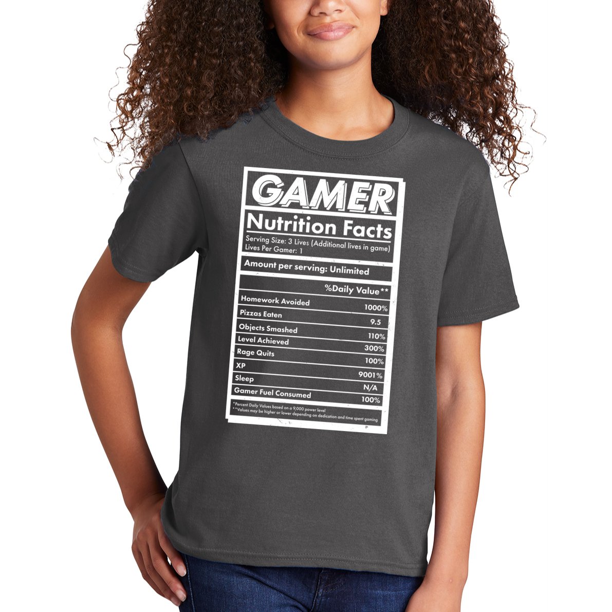 Funny Gamer Nutrition Facts Kids T-Shirt