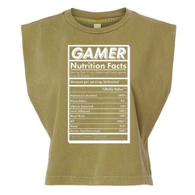 Funny Gamer Nutrition Facts Garment-Dyed Women's Muscle Tee