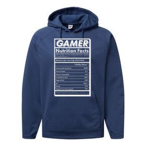 Funny Gamer Nutrition Facts Performance Fleece Hoodie