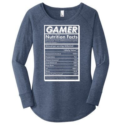 Funny Gamer Nutrition Facts Women's Perfect Tri Tunic Long Sleeve Shirt