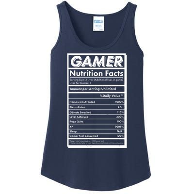 Funny Gamer Nutrition Facts Ladies Essential Tank