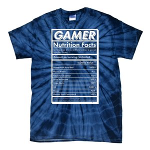 Funny Gamer Nutrition Facts Tie-Dye T-Shirt