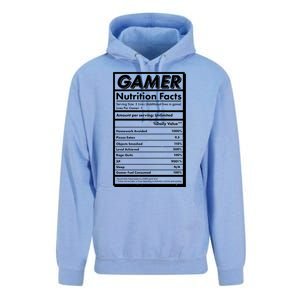 Funny Gamer Nutrition Facts Unisex Surf Hoodie