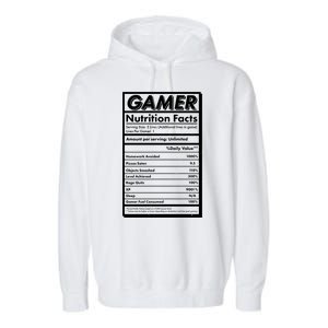 Funny Gamer Nutrition Facts Garment-Dyed Fleece Hoodie