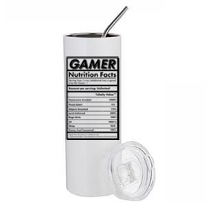 Funny Gamer Nutrition Facts Stainless Steel Tumbler