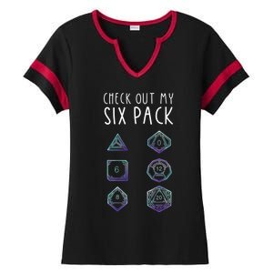 Funny Gamer Nerdy Gamer Check Out Six Pack Ladies Halftime Notch Neck Tee