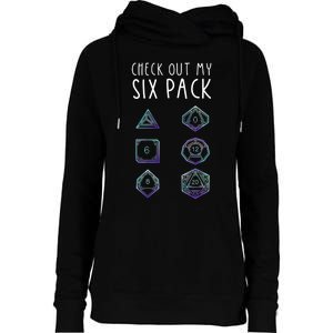 Funny Gamer Nerdy Gamer Check Out Six Pack Womens Funnel Neck Pullover Hood