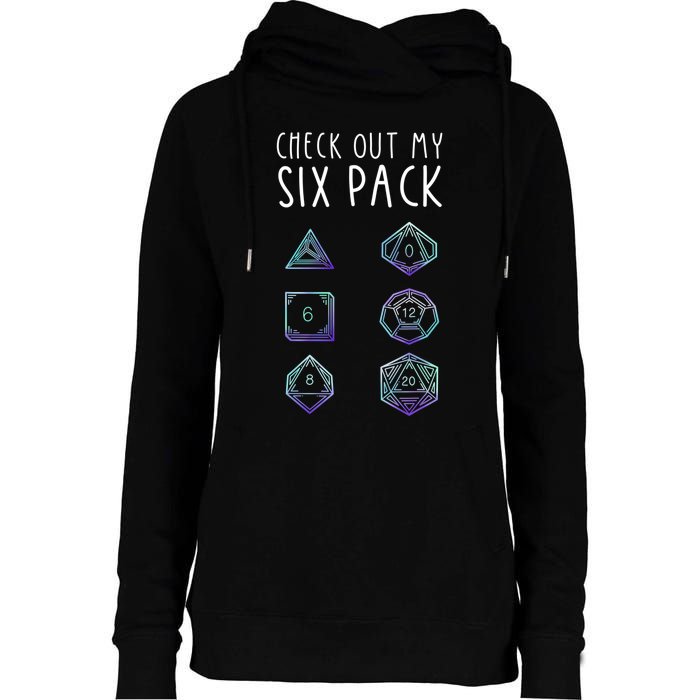 Funny Gamer Nerdy Gamer Check Out Six Pack Womens Funnel Neck Pullover Hood