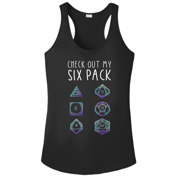 Funny Gamer Nerdy Gamer Check Out Six Pack Ladies PosiCharge Competitor Racerback Tank