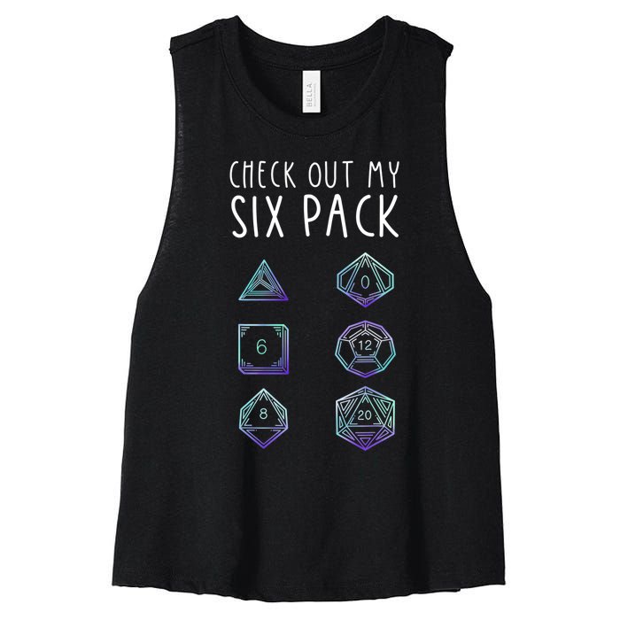 Funny Gamer Nerdy Gamer Check Out Six Pack Women's Racerback Cropped Tank