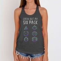 Funny Gamer Nerdy Gamer Check Out Six Pack Women's Knotted Racerback Tank