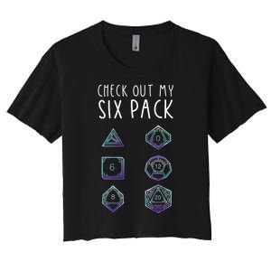 Funny Gamer Nerdy Gamer Check Out Six Pack Women's Crop Top Tee