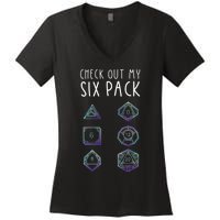 Funny Gamer Nerdy Gamer Check Out Six Pack Women's V-Neck T-Shirt