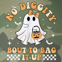 Funny Ghost No Diggity Bout To Bag It Up Spooky Halloween Legacy Tie Dye Trucker Hat