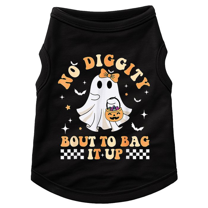 Funny Ghost No Diggity Bout To Bag It Up Spooky Halloween Doggie Tank