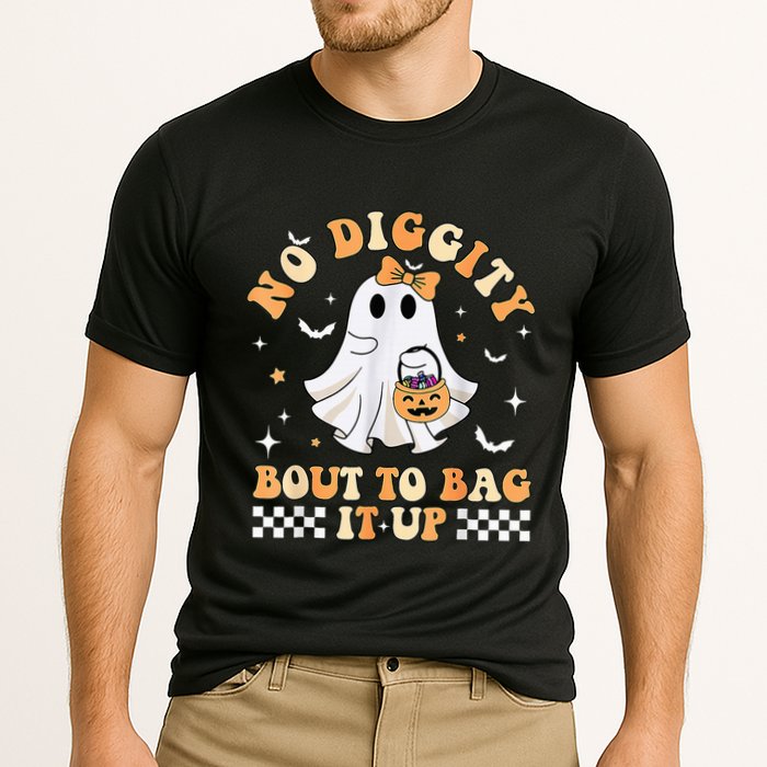 Funny Ghost No Diggity Bout To Bag It Up Spooky Halloween Performance Shirt