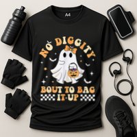 Funny Ghost No Diggity Bout To Bag It Up Spooky Halloween Performance Shirt