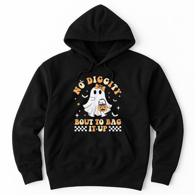 Funny Ghost No Diggity Bout To Bag It Up Spooky Halloween Hoodie