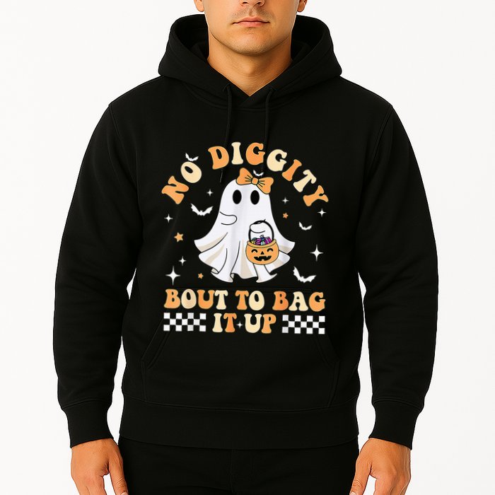 Funny Ghost No Diggity Bout To Bag It Up Spooky Halloween Hoodie