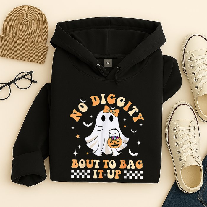 Funny Ghost No Diggity Bout To Bag It Up Spooky Halloween Hoodie