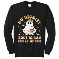 Funny Ghost No Diggity Bout To Bag It Up Spooky Halloween Sweatshirt