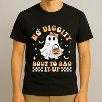 Funny Ghost No Diggity Bout To Bag It Up Spooky Halloween T-Shirt