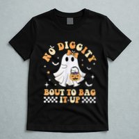 Funny Ghost No Diggity Bout To Bag It Up Spooky Halloween T-Shirt